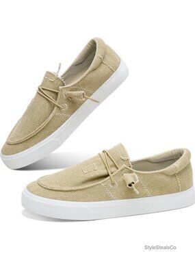Canvas Loafers Slip On Lightweight Boat Sneakers Casual Flat Shoes